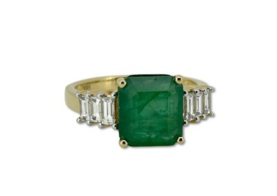 Lot 249 - Emerald and Diamond Ring.
