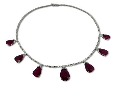 Lot 282 - Resplendent Ruby and Diamond Necklace.