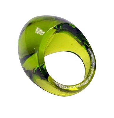 Lot 26 - Lalique Sixties Green Glass Ring.