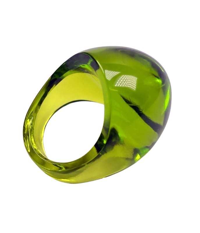 Lot 26 - Lalique Sixties Green Glass Ring.